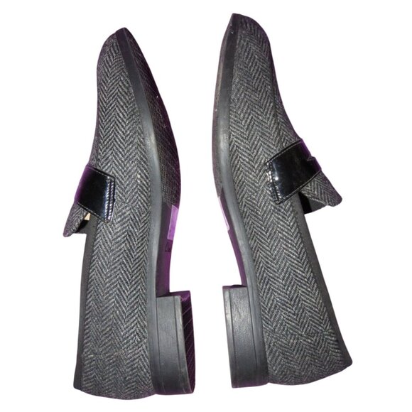 Clarks Trish Rose Grey Herringbone full grain leather chevron patterned Loafer - Picture 5 of 8